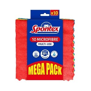 Spontex Microfibre Multi-Usages hadřík 8+2 bez přebalu - Drogerie Kuchyň Mikrovláknové utěrky
